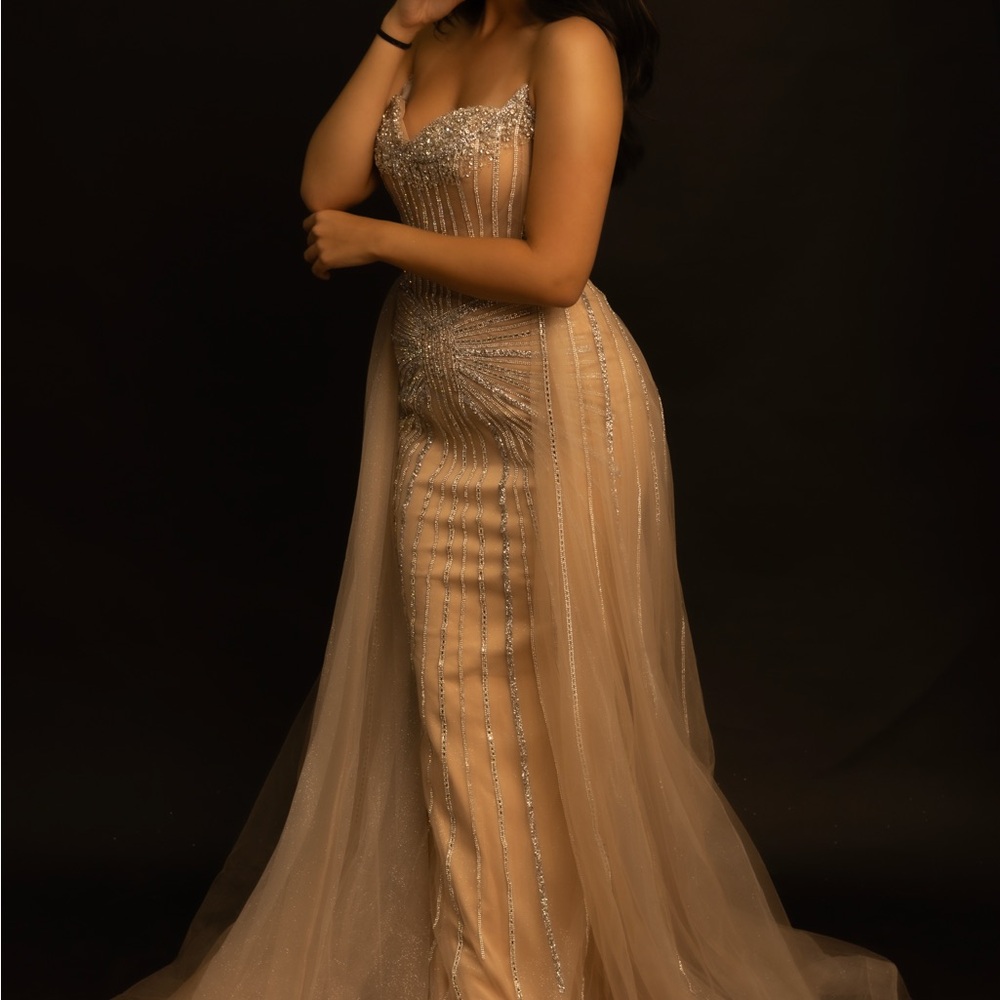 Elegant Beige Evening Gown